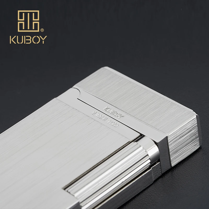 Высококачественная брендовая газовая зажигалка KUBOY белый матовый никель