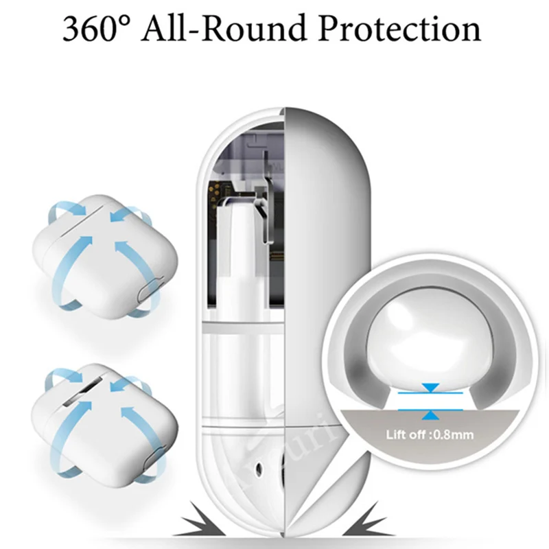 Цветной милый чехол для наушников Apple Airpods 2 мягкий силиконовый Bluetooth Air Pods AirPod