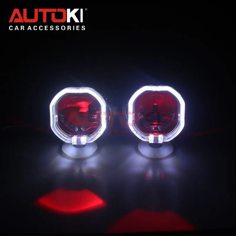 Автомобильный светодиодный проектор Autoki Angel Eyes + Bi Xenon фара глаза дьявола