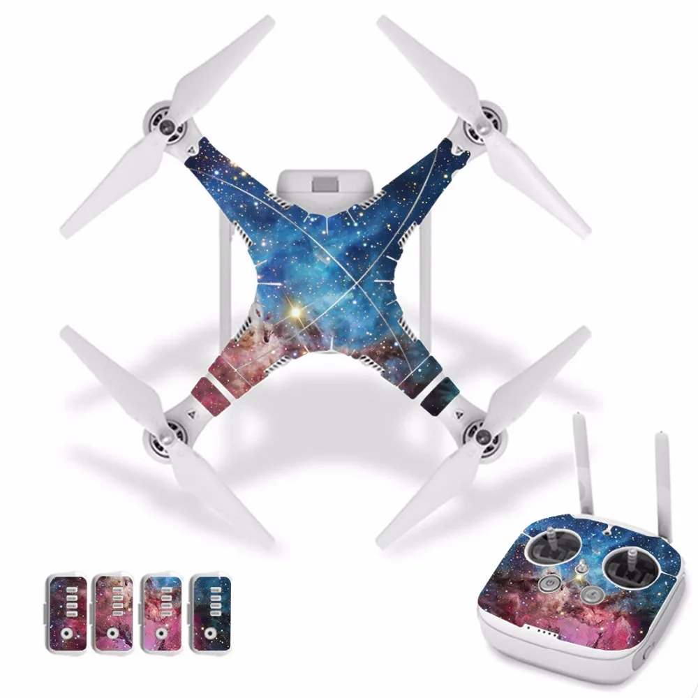 [J30028] Звездное небо Водонепроницаемый ПВХ наклейка кожи наклейка для DJI Phantom 3 Drone защитная пленка+ пульт дистанционного управления крышка