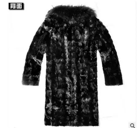 S/6Xl Для мужчин зимнее пальто из искусственного меха Повседневное Цвет: черный