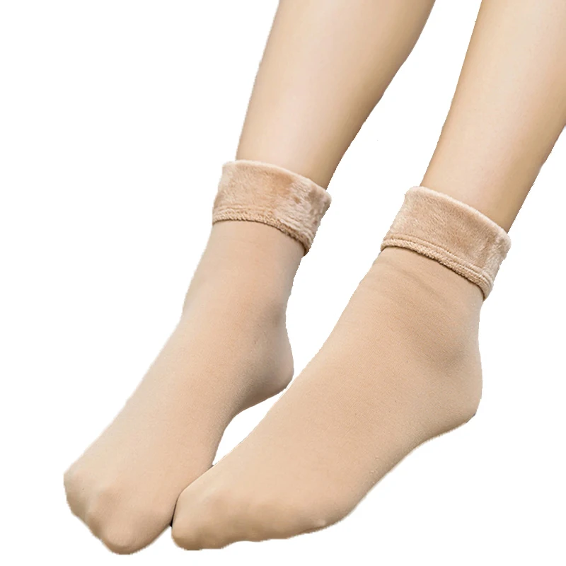 Зимние женские теплые носки рождественские подарки бархатные утепленные