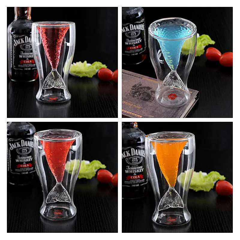 

Creative gift Mermaid cup of wine cup heat-resistant glass red wine bar Evening Cocktail.