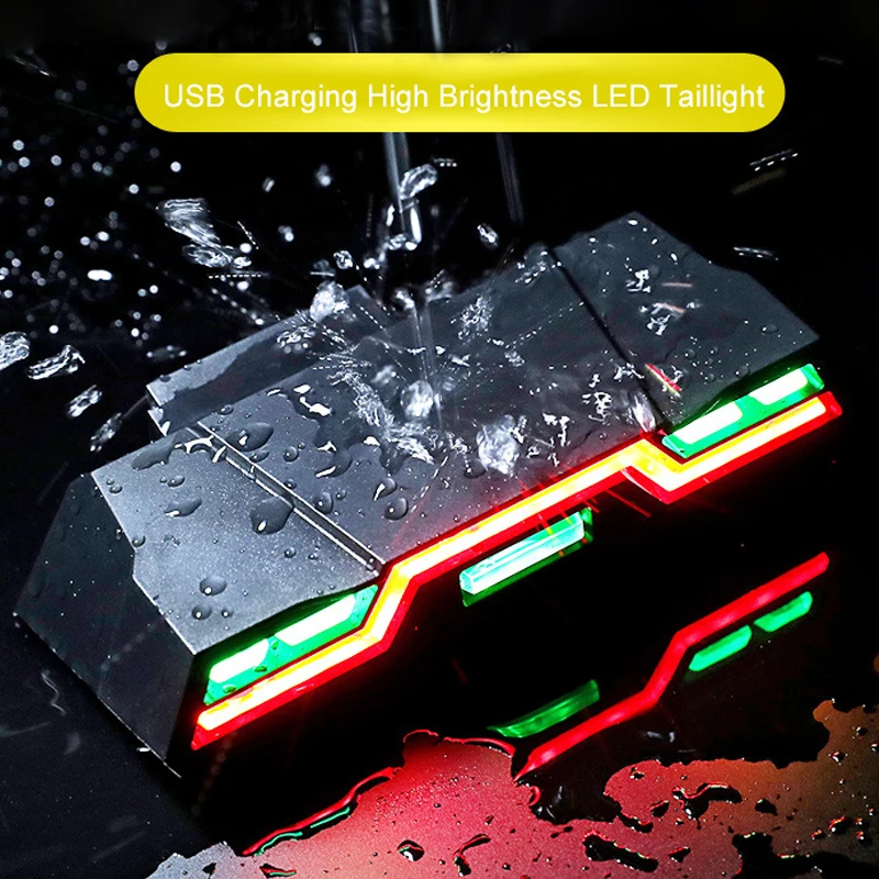 

3 Colors Bike Taillight Safety Cycling Rear Lamp USB Rechargeable Night Riding Back Light
