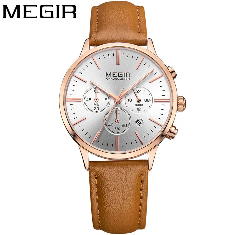ME2011WL03 no box MEGIR, женские часы, водонепроницаемые, Лидирующий бренд, Роскошный хронограф, женские наручные часы, нержавеющая сталь, классический браслет, женские часы, 2011 - Цвет: ME2011WL03 no box