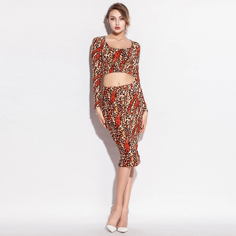 Облегающее облегающее офисное платье с леопардовым принтом 2020 футболка из двух