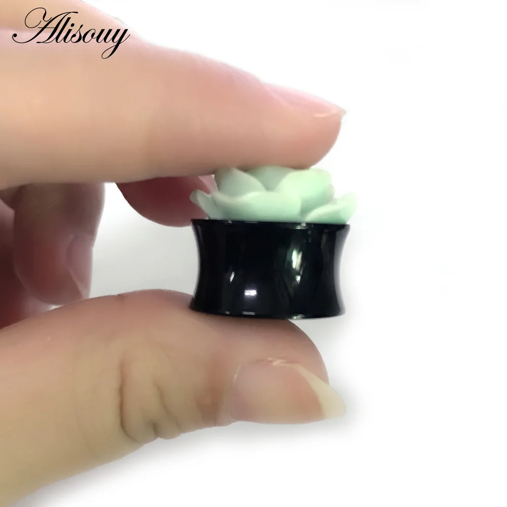 Alisouy 1 пара милые красивые 3D розовый акриловый цветок затычки для ушей туннельные