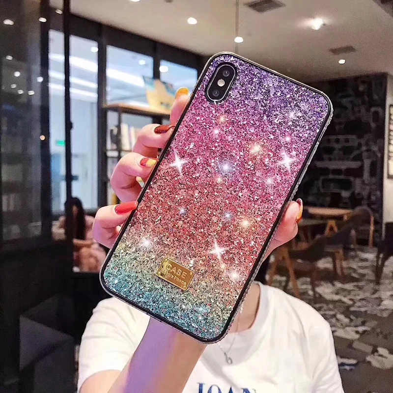 Роскошный Блестящий Мягкий силиконовый чехол для iphone 6 7 plus 8 X XS XR MAX цветной