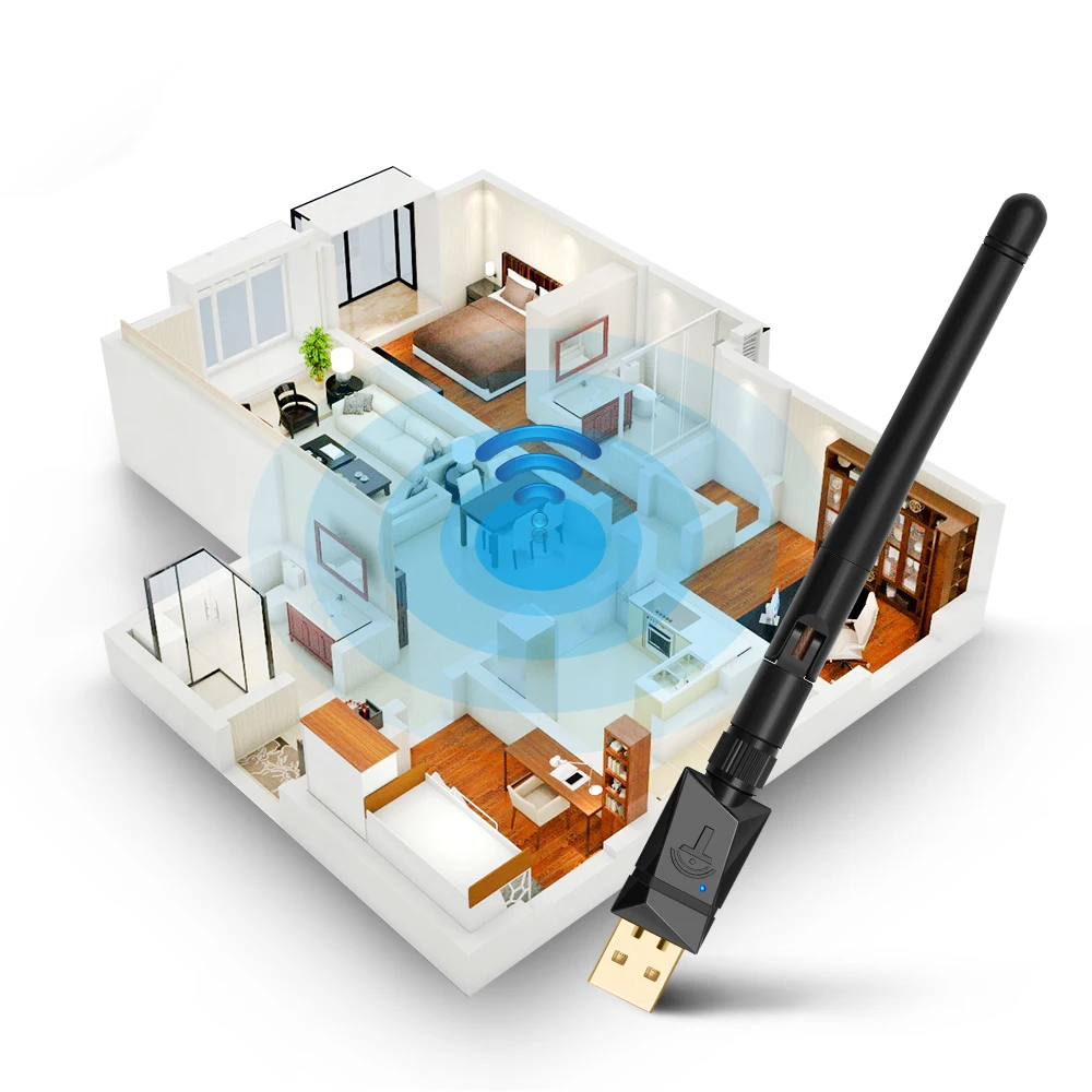Rocketek 600 Мбит/с двухдиапазонный беспроводной USB Wi Fi адаптер с 802.11N/G/B антенной