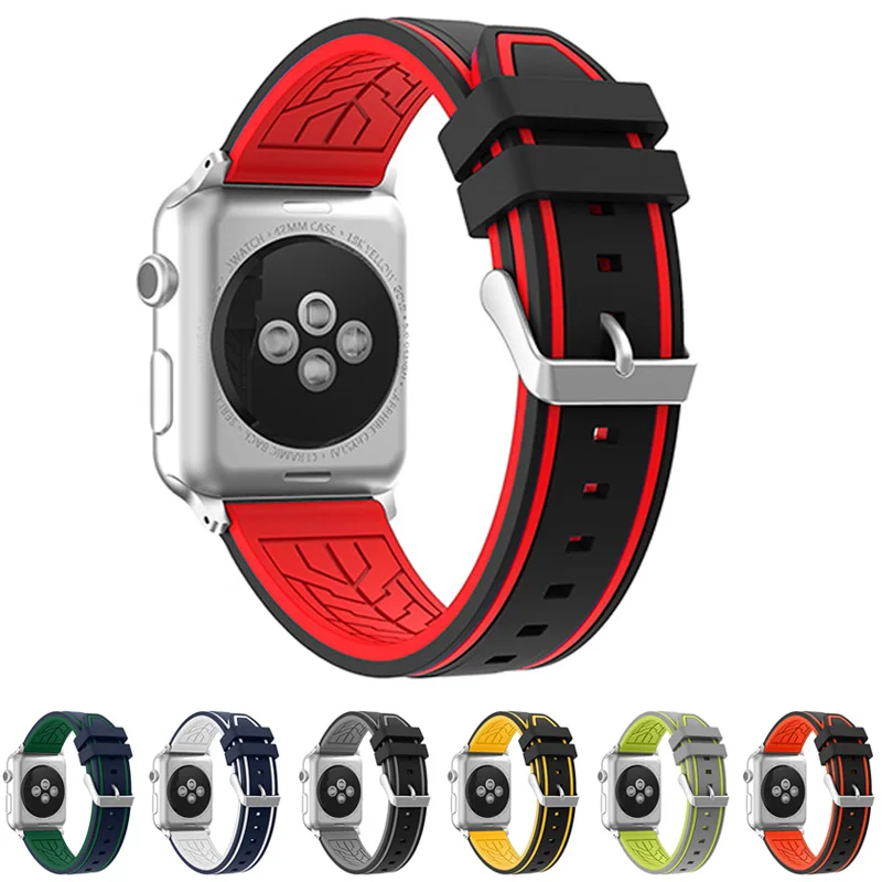 Ремешок резиновый для Apple Watch Iwatch band 38 мм 42 40 44 series 1 2 3 4|watchband for apple watch|replacement