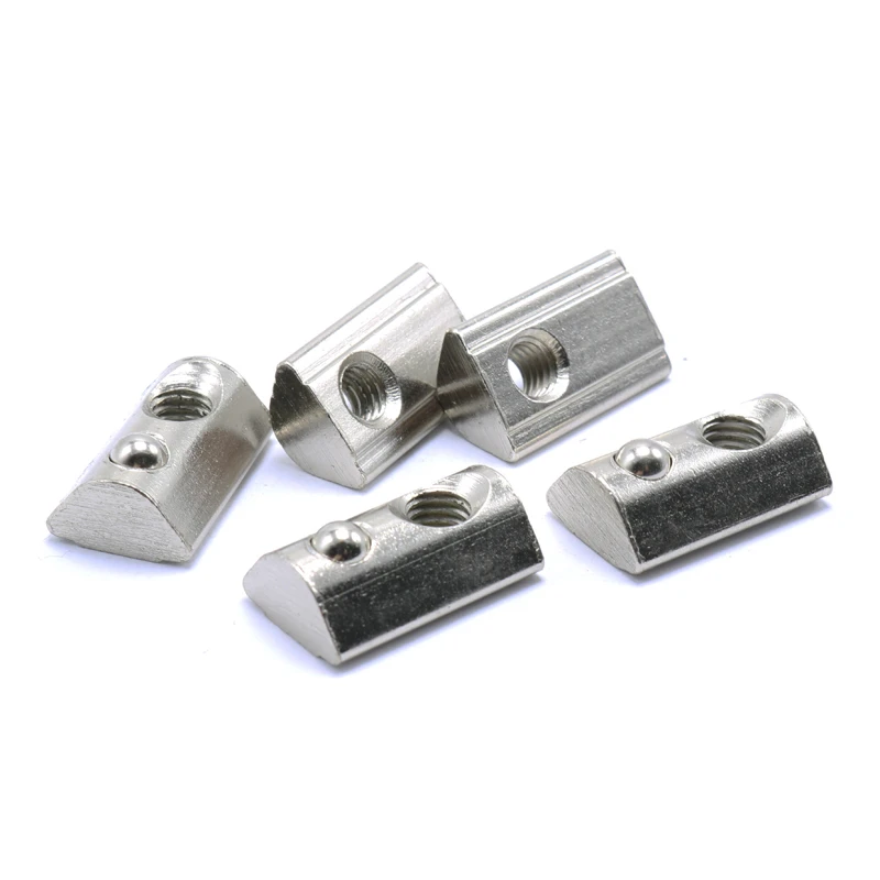 

Т-образная гайка M3 M4 M5 M6 M8 Т-образная пружинная гайка с полукруглым упругим пазом для алюминиевого профиля серии 2020, 3030, 4040