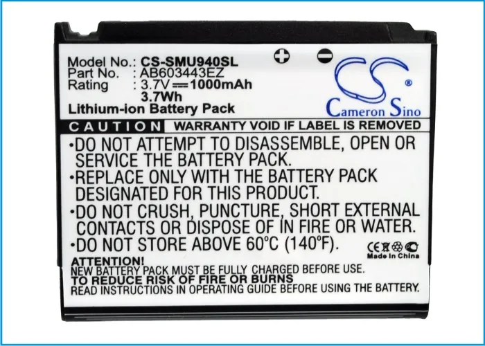 Cameron Sino 1000mAh батарея AB603443EZ для Samsung/Verizon SCH-U940/U940v | Мобильные телефоны и аксессуары