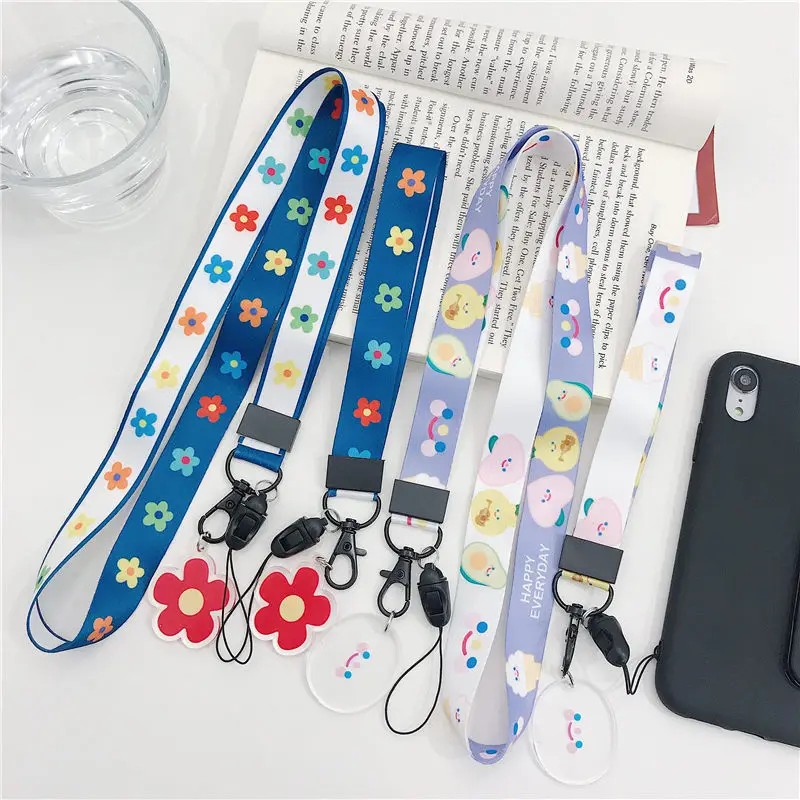 

Universal mobile phone lanyard rope Anti-drop rope lanyard Pattern Cellphone Ring Strap cute DIY Accessories for airpods 2 case