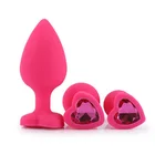 Новинка, маленькая силиконовая Анальная пробка в форме сердца черного и розового цвета, вставка в виде двух бусин, секс-игрушки для геев и женщин
