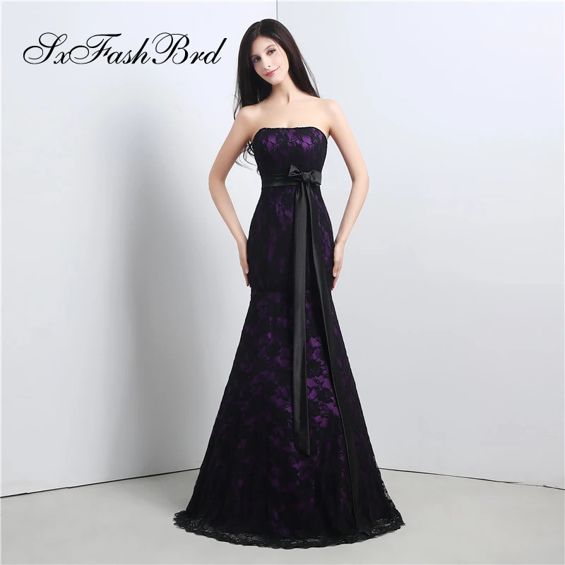 Vestido Elegante Mujer De Noche Элегантное платье без бретелек с русалочкой кружевное длинное