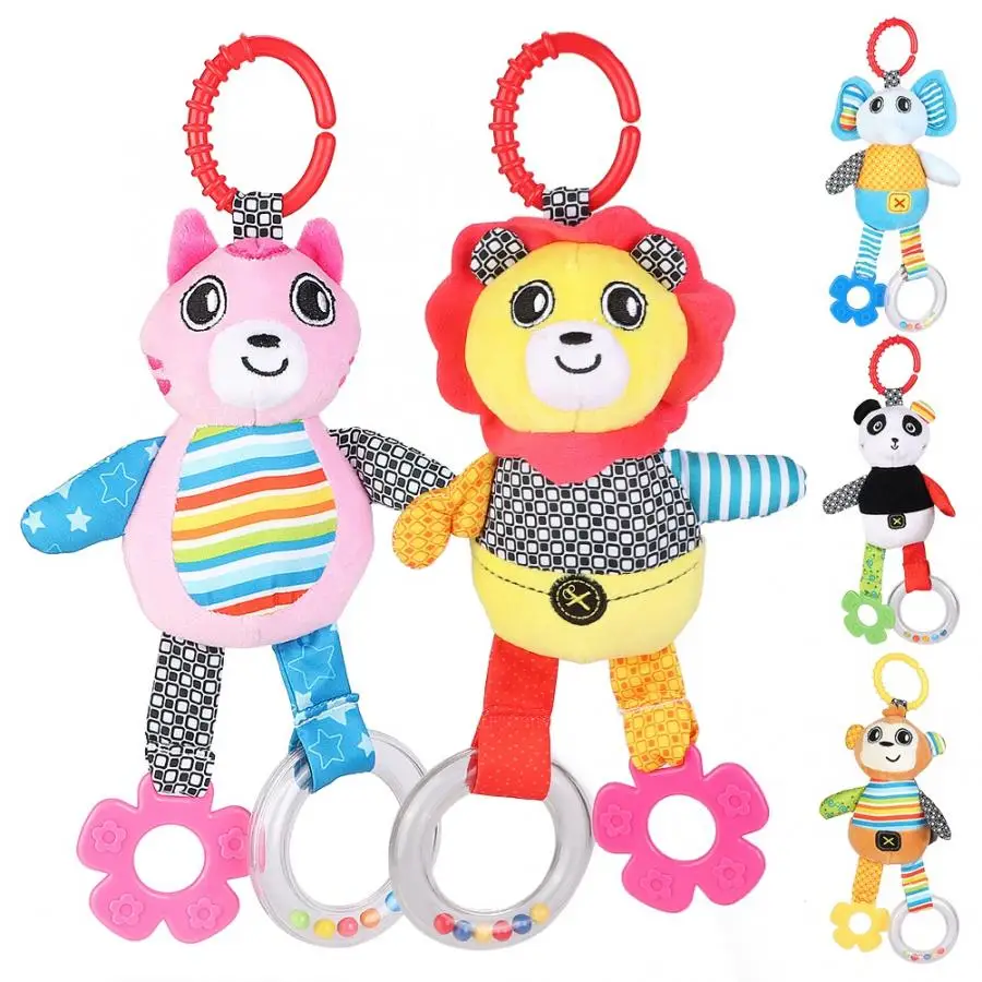 Baby Cartoon Animals Music Bed Hanging Toys Crib Cot Pacify Cloth Toy Kids Stroller For Kid Educational | Игрушки и хобби