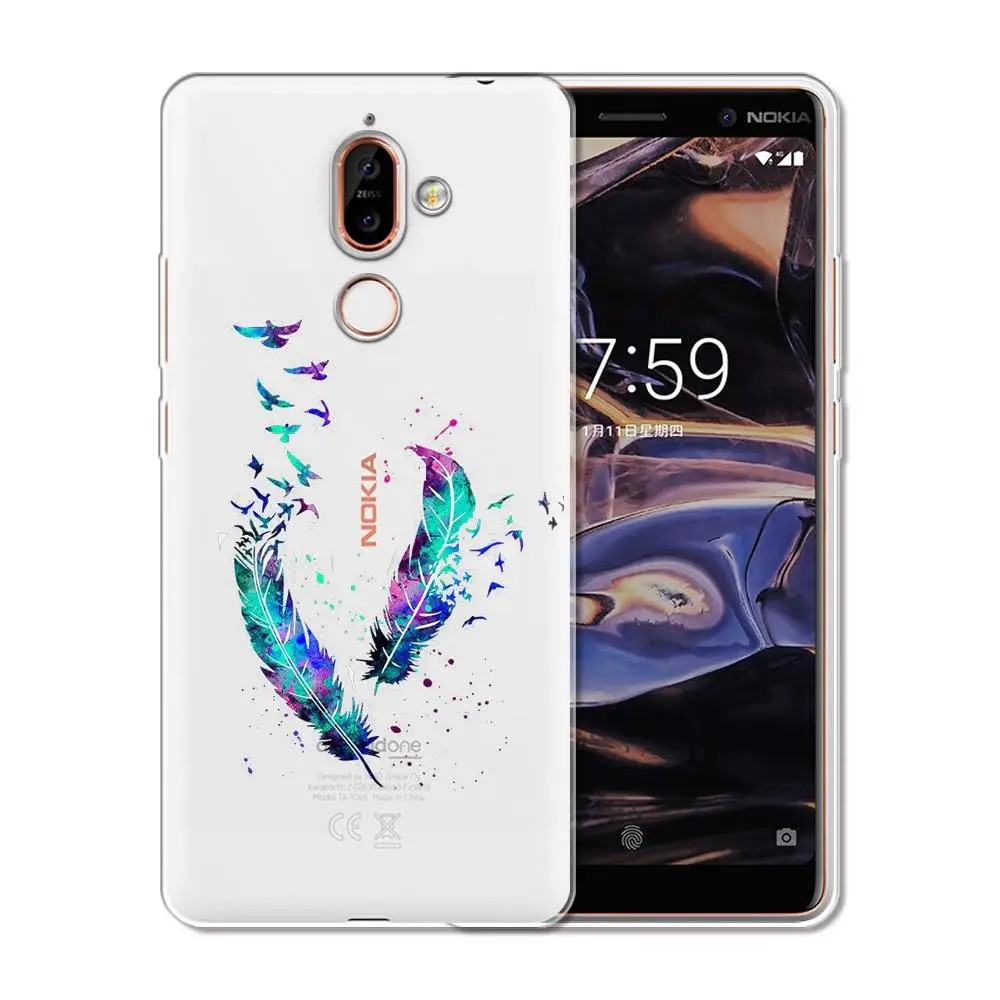 Модный чехол для телефона с принтом Nokia 7 1 6 5 3 2 Plus мягкий силиконовый 8 X6 X7