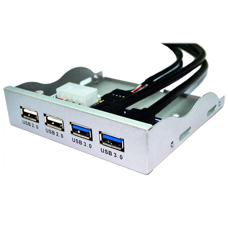 Silver H1111Z концентратор USB 2,0 USB 3,0 4 порта Передняя панель USB3.0 концентратор сплиттер внутренний комбинированный кронштейн адаптер для рабочего стола 3,5 дюймов флоппи-отсек - Цвет: Silver