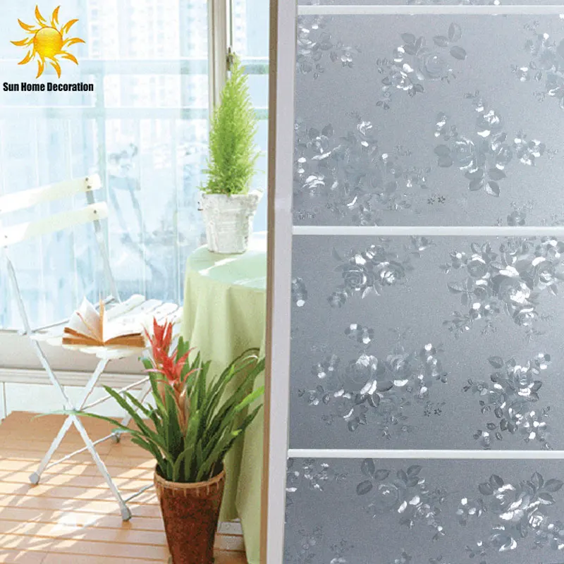 Прозрачная Солнцезащитная с рисунком пиона Электростатическая стеклянная