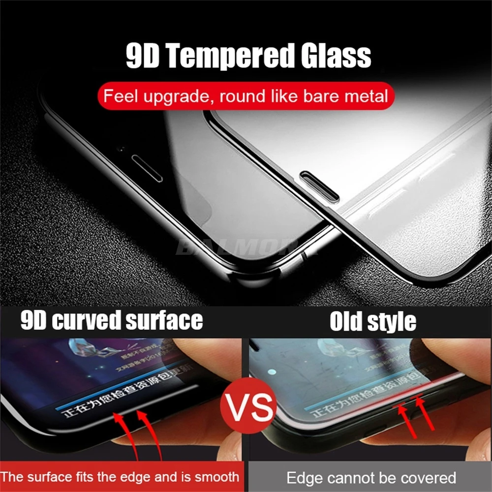 Защитная пленка для экрана BALMORA 9D iPhone X XR XS Max прозрачная стеклянная телефона 6 6s 7 8
