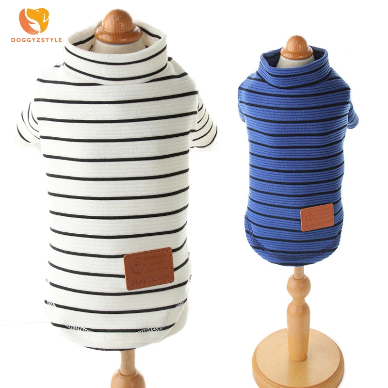 Полосатый питомец рубашка хлопок жилет щенок бренд футболки летняя одежда для