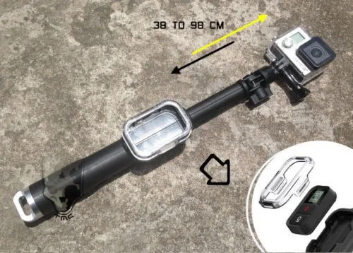 Gopro аксессуары 39-98 см алюминиевый выдвижной монопод с Дистанционный держатель для камеры Go pro Hero 3/3+/4