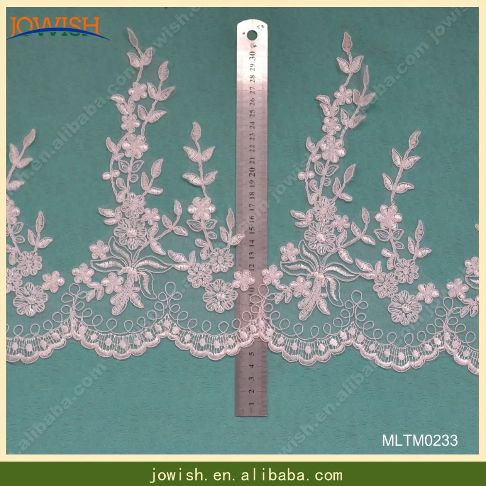 Off White Flower Embroidered Lace Trim Polyester Ribbon Free Shipping 3yards/lot | Дом и сад