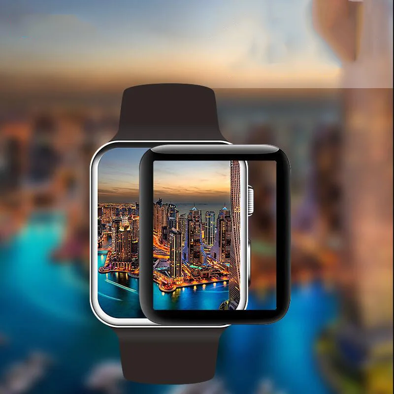 EXUNTON защита для экрана из мягкого углеродного волокна 3D закаленного стекла Apple Watch