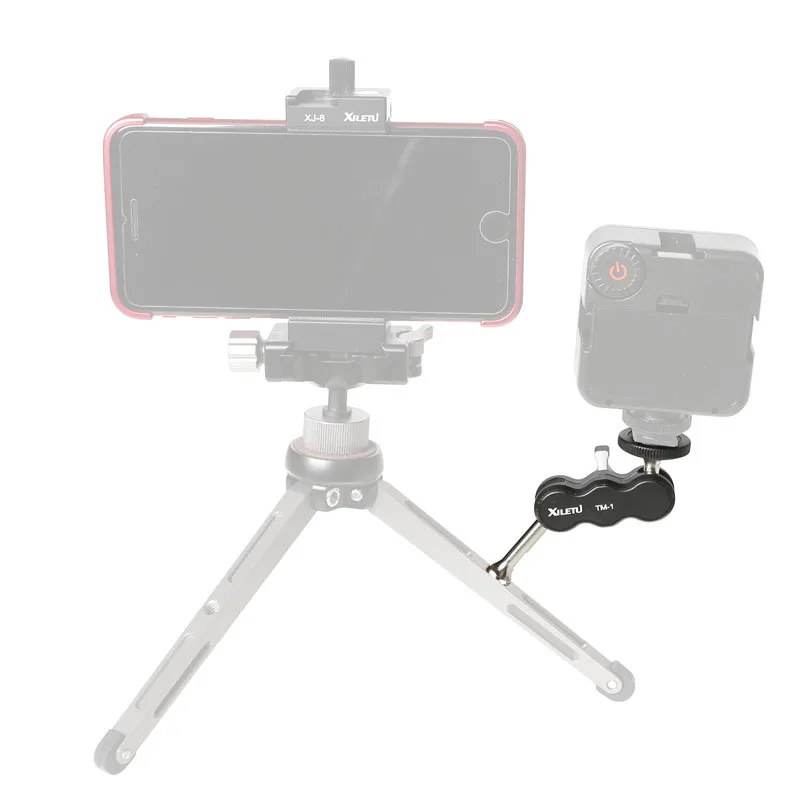 XILETU TM-1 Magic Arm с 1/4 дюймовой универсальной винтовой поддержкой для штатива мобильного телефона флэш-микрофон с подсветкой аксессуары для фотосъемки