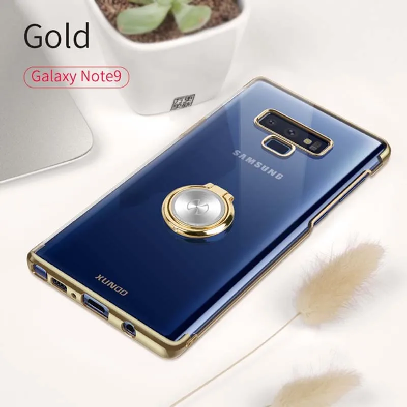 Xundd For Samsung Galaxy Note 9 Note9 Case Magnetic Car Holder Stand Finger Ring Clear PC Back Cover | Мобильные телефоны и