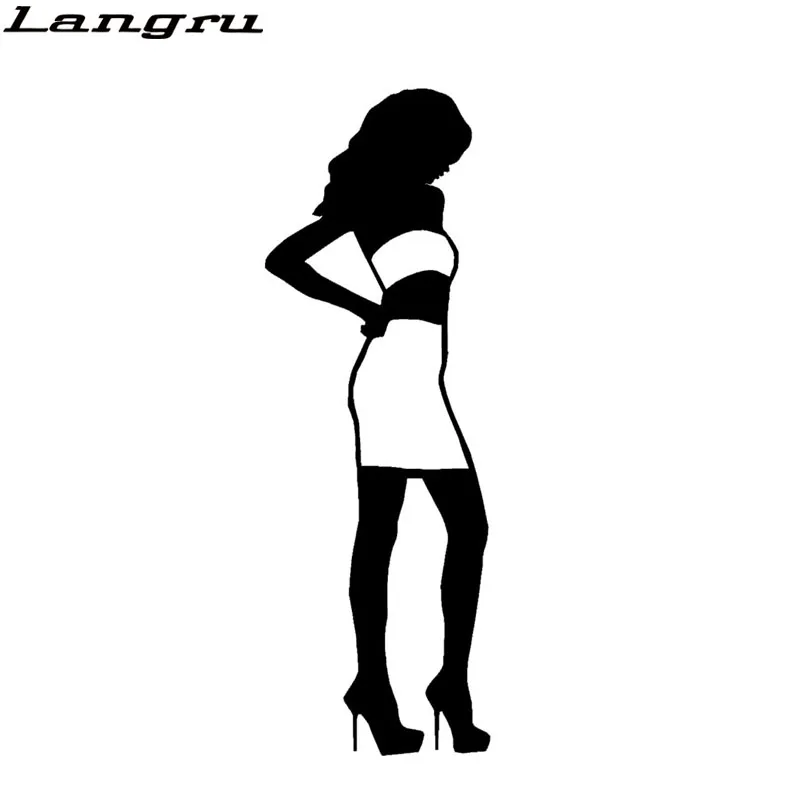 Langru из гранта модная модель красивые силуэты для девушек стикер автомобиля