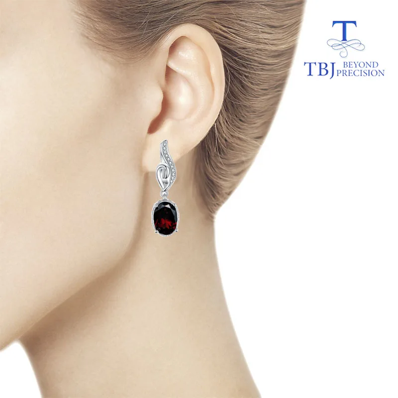 TBJ 2019new style Серьги из натурального граната драгоценный камень 925 пробы серебро