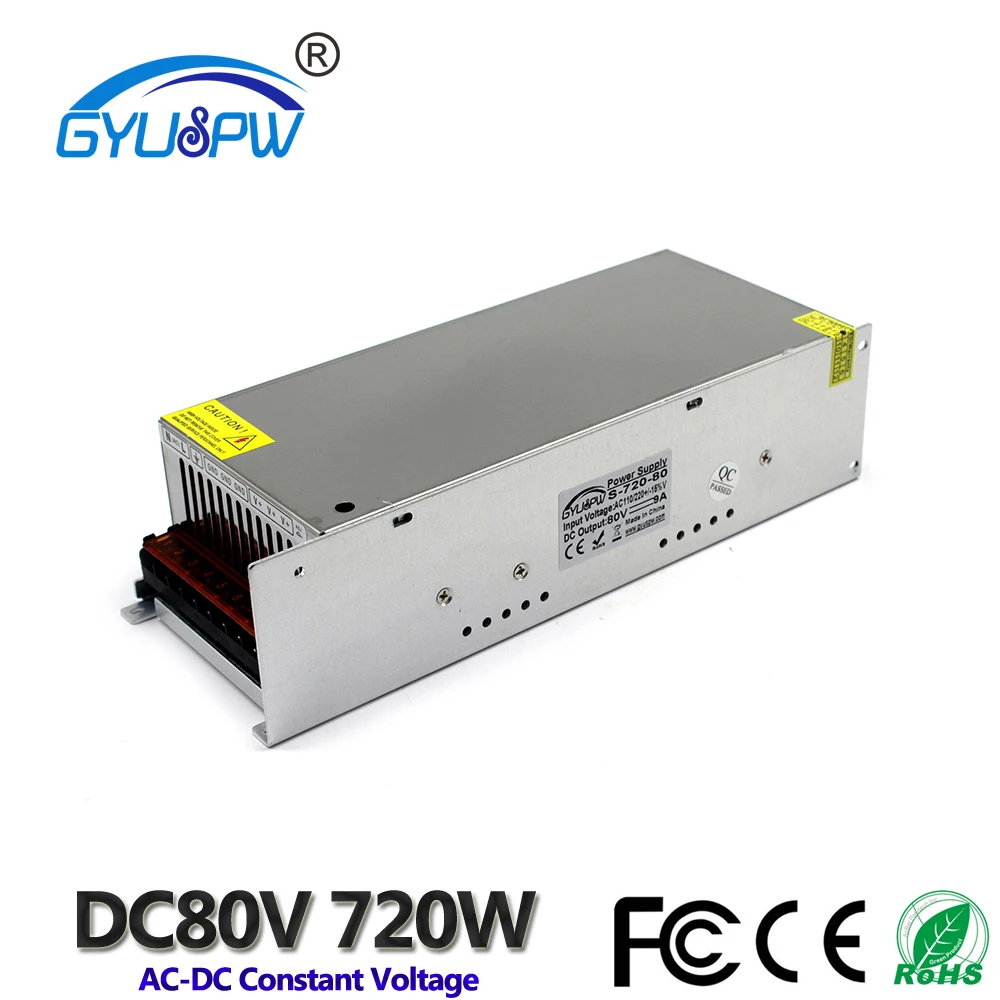 Переменный импульсный источник питания DC80V 9A 720W трансформатор драйвера 220V AC DC 80V