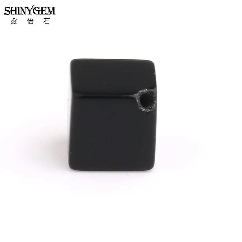 

ShinyGem натуральный камень 8 мм черные Агаты кубические бусины диагональное отверстие гладкая маленькая оптовая продажа для изготовления юве...