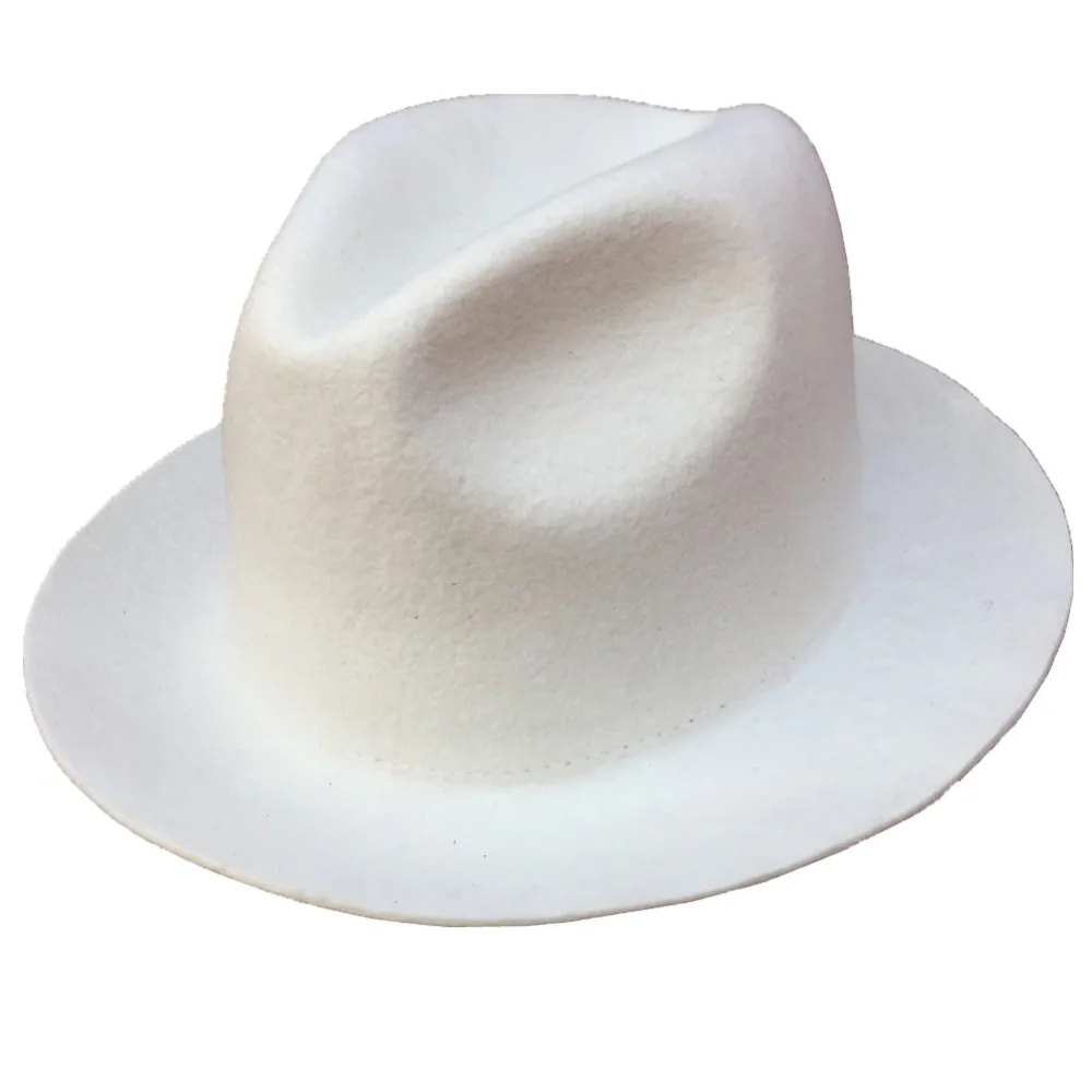 Модная шерстяная фетровая белая шляпа федора для женщин и мужчин|felt fedora hats|wool felt