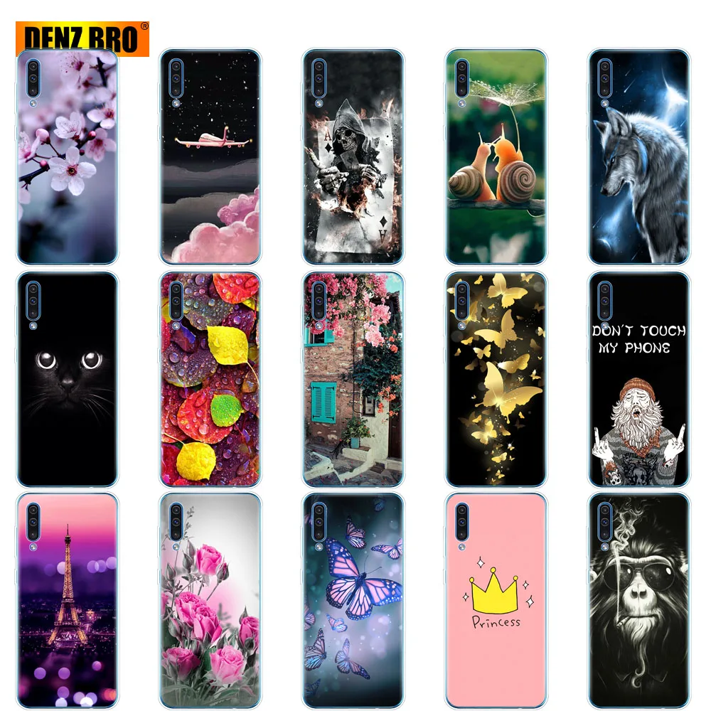 Силиконовый чехол для Samsung Galaxy A50 ТПУ прозрачный телефона A505 A505F SM-A505F мягкий 6 4