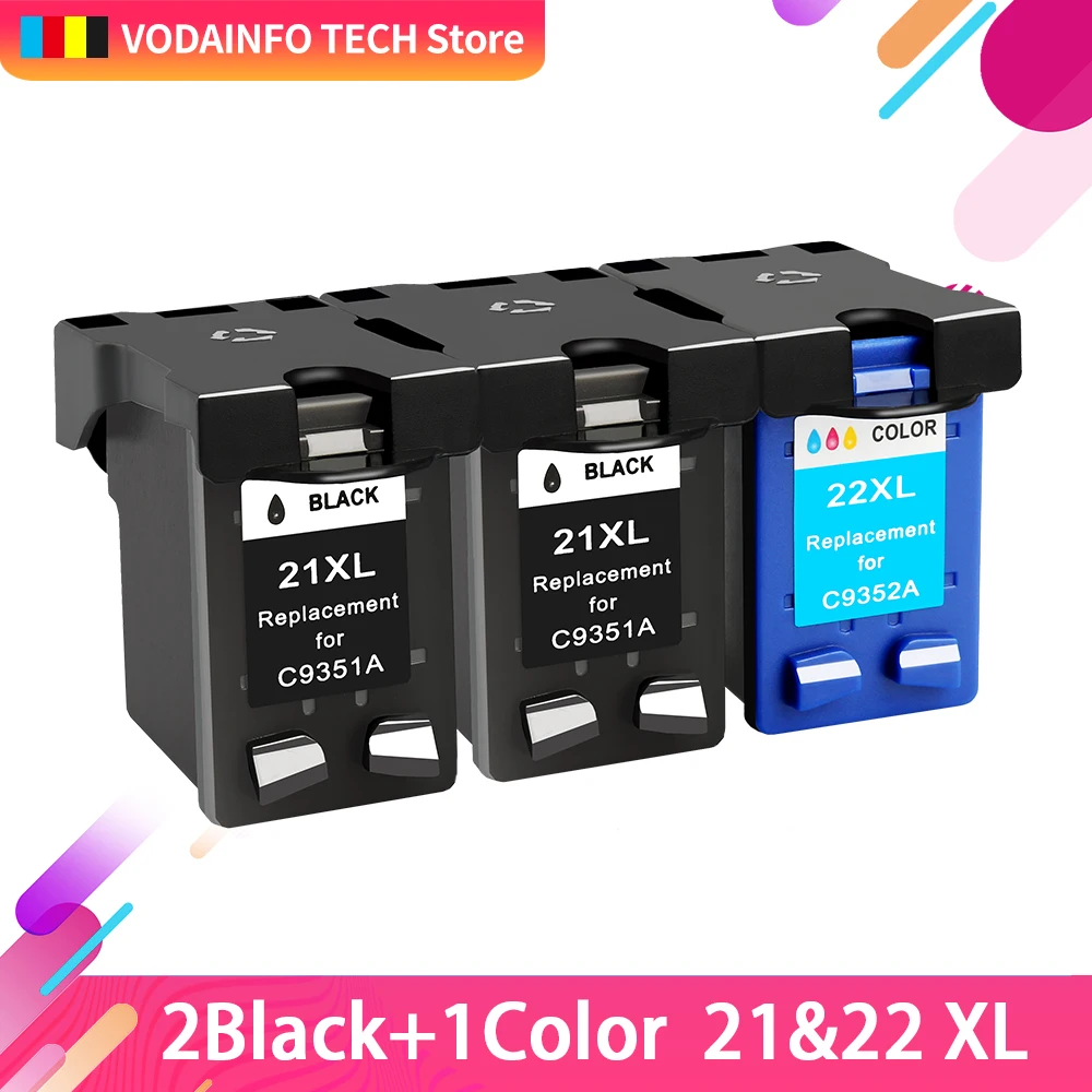 Совместимый сменный чернильный картридж QSYRAINBOW 21 22 XL для HP 21XL 22XL Deskjet F2180 F2280 F4180 F2200