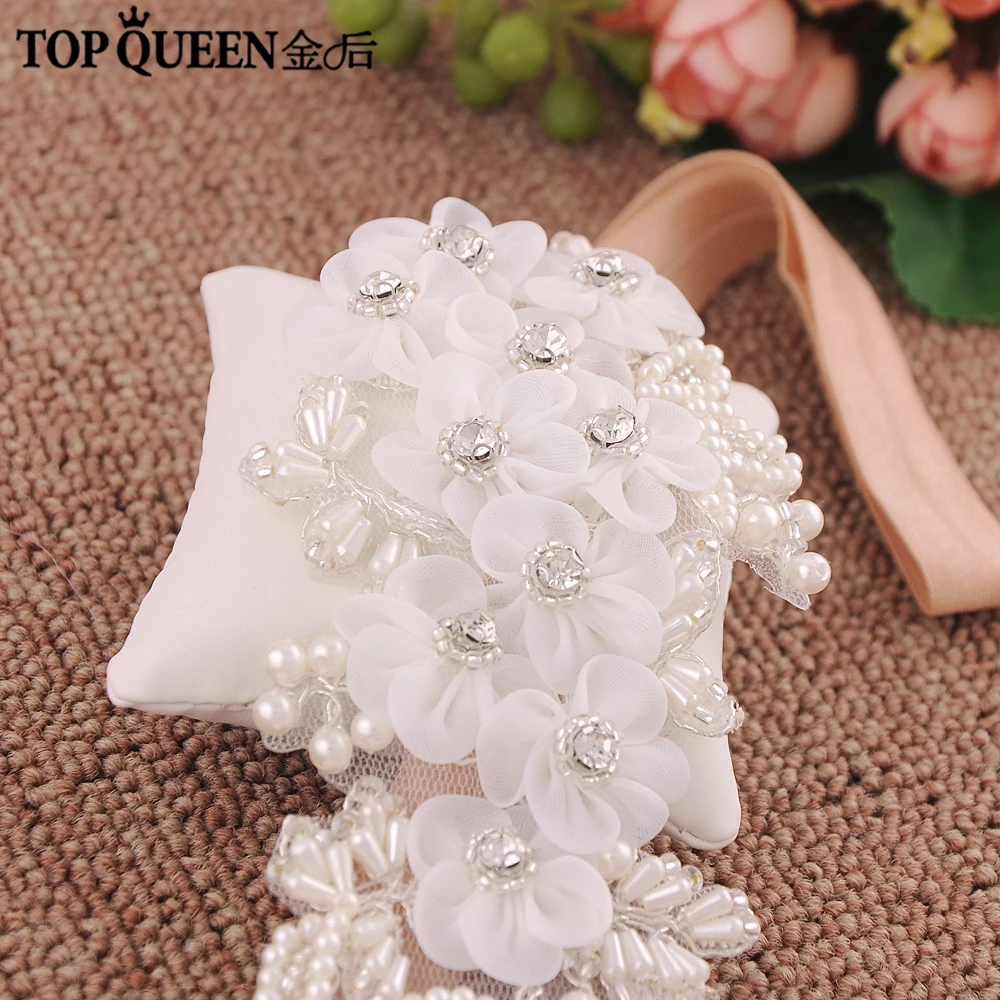 TOPQUEEN, SJD-S355, Свадебные ремни для женщин, цвета слоновой кости, с блестками, атласные, белые, свадебные, пояс с цветком, свадебные, с жемчугом, с цветком