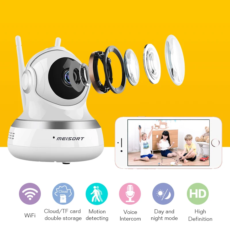 HD 720 P домашняя ip-камера безопасности двухсторонняя аудио Беспроводная