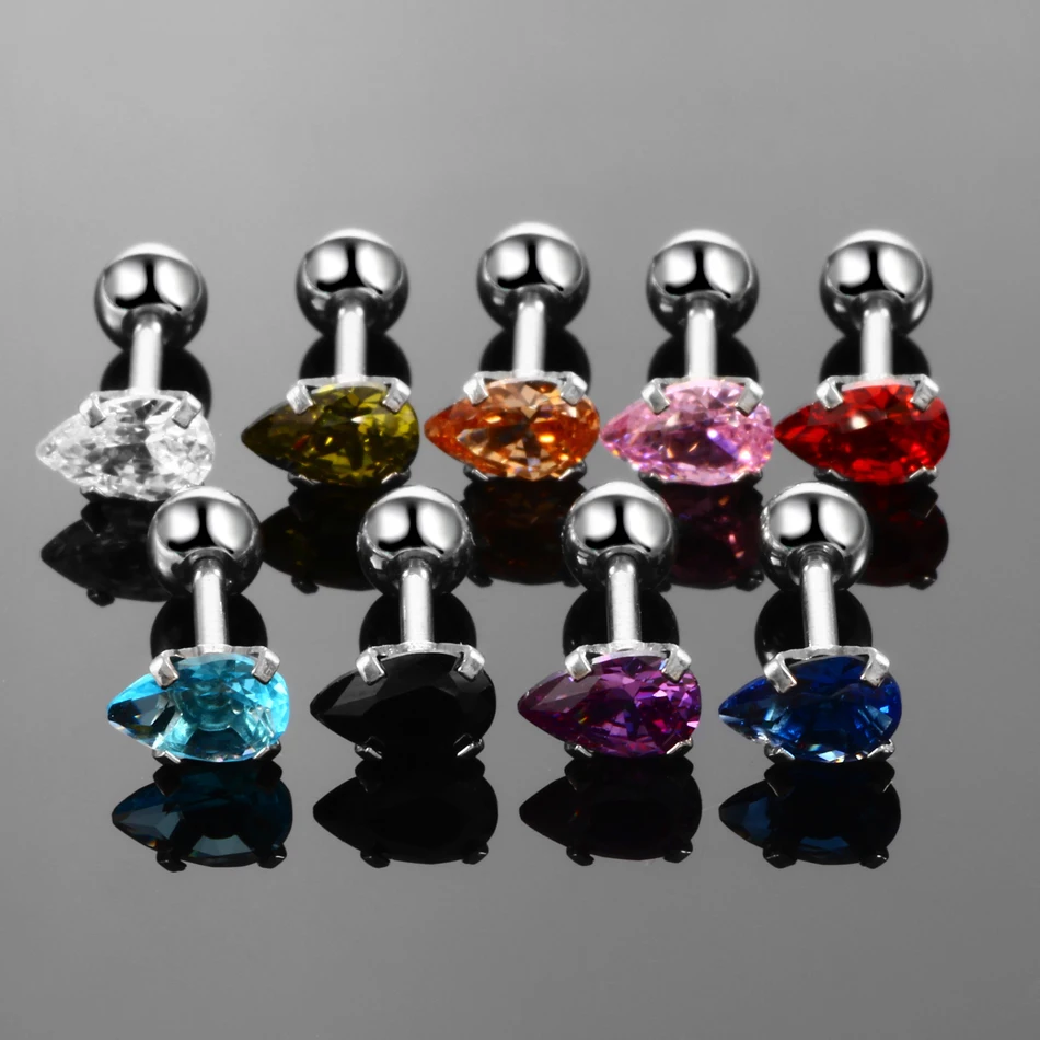 Партия из 5 шт. Модные серьги для козелка штанга смешанные круглые сердца Звезда