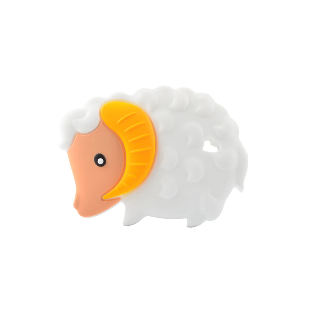 sheep 04 LOFCA 1 шт. Силиконовые Прорезыватели в виде единорога без бисфенола, коала, игрушки для малышей, для прорезывания зубов, животные, сова, грызун, подарок для ребенка, цепочка-соска для рождения - Цвет: sheep 04