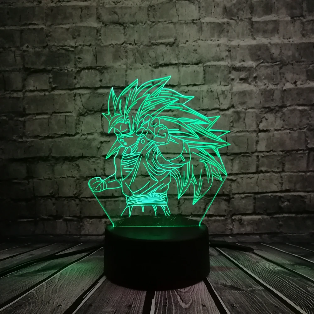 3D светодиодный USB настольная лампа мультяшный Жемчуг дракона фигурка Бог супер
