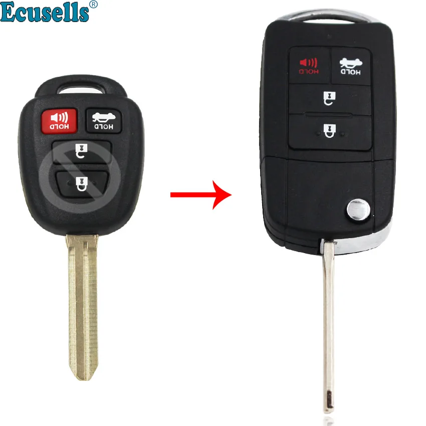 Модифицированный складной чехол-брелок с 4 кнопками чехол для дистанционного