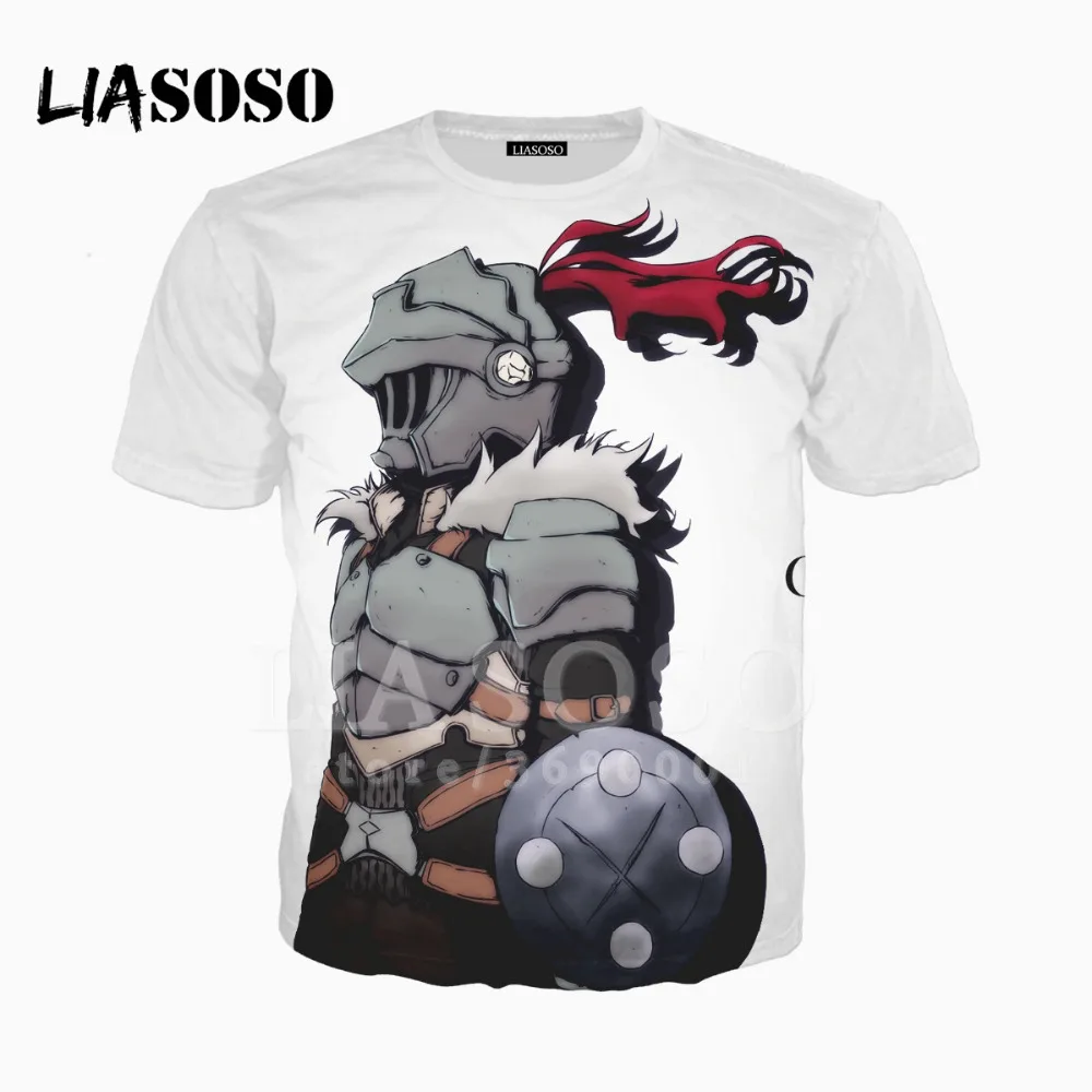 Женская и мужская футболка LIASOSO с 3D принтом японского аниме Goblin Slayer летняя в стиле