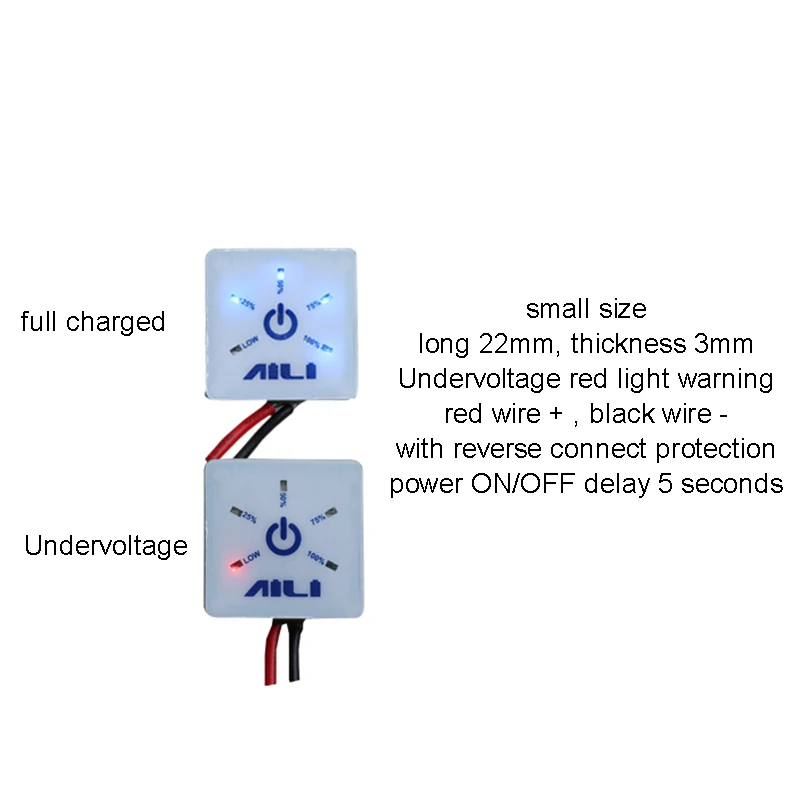 Мини индикатор емкости батареи Дисплей уровня мощности 1S 2S 3S 5S Li Ion 12 6 V 12V свинцово