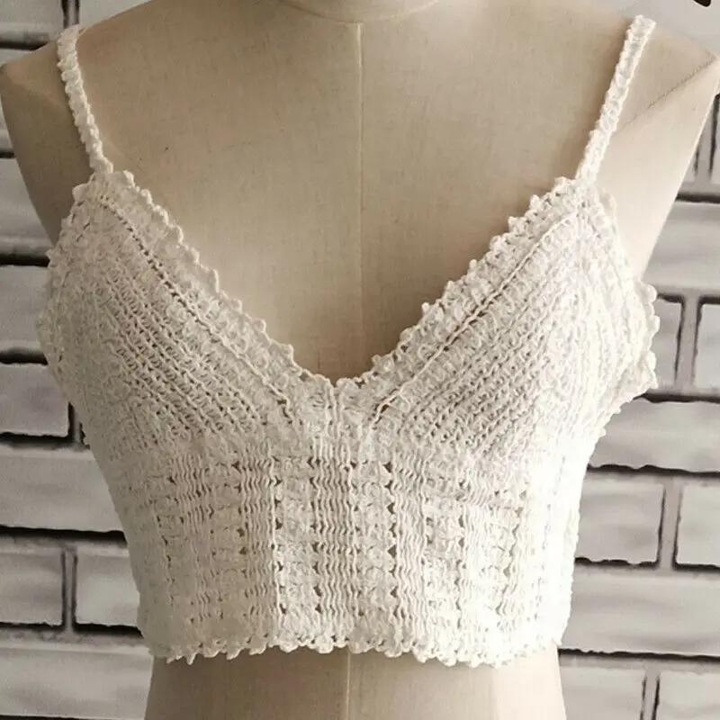Новые женские сексуальные вязаные крючком без рукавов повседневные Летние