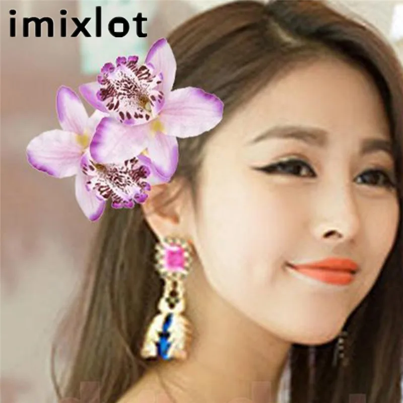 Заколки для волос IMIXLOT 2 шт./компл. с бабочкой и цветком орхидеи женские аксессуары