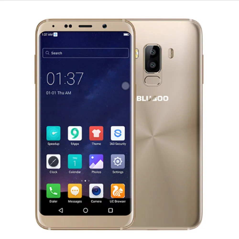 Gold Bluboo S8 мобильный телефон 5," HD+ 1440x720 пикселей Android 7,0 Nougat MTK6750T Восьмиядерный 1,5 ГГц 3 ГБ 32 ГБ 3450 мАч батарея две sim-карты - Цвет: Gold