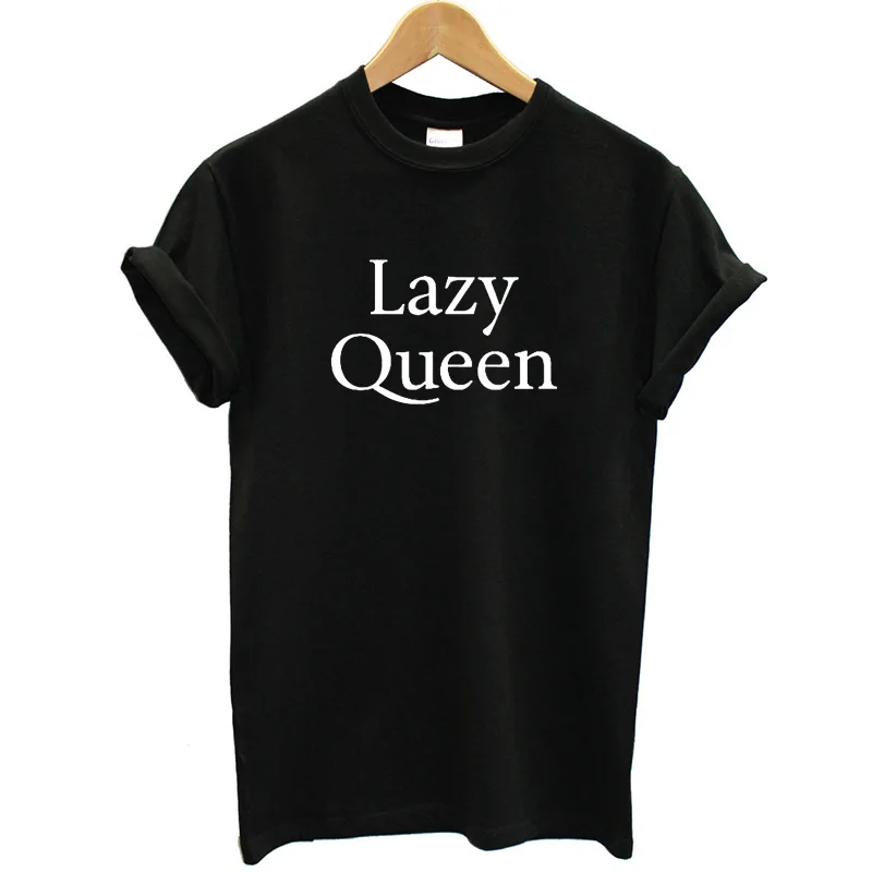 Женская футболка с короткими рукавами Lazy Queen летняя повседневная коротким