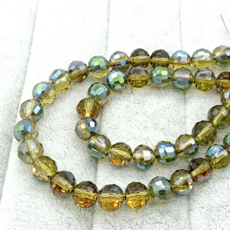 Оптовая продажа 40 шт. 96 граней Круглые граненые бусины из хрустального стекла